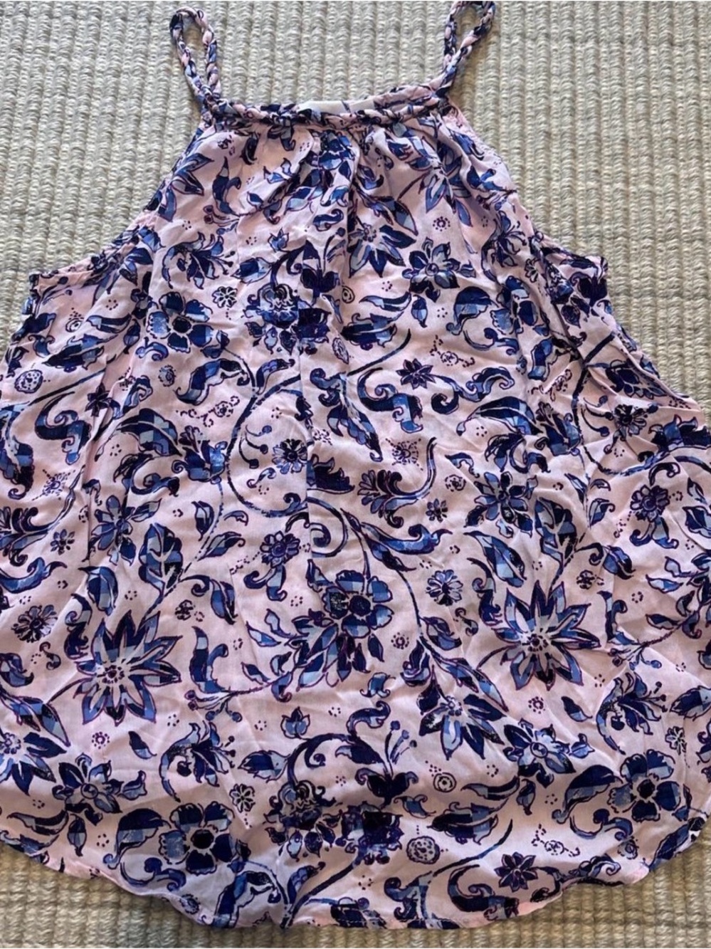 GAP Light Purple Halter Camisole with Blue Floral Print